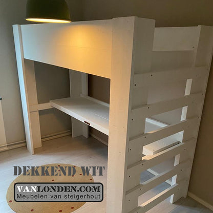 Steigerhouten hoogslaper met bureau Jelmar