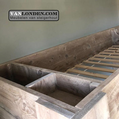 Steigerhouten hoogslaper met bureau Ronan