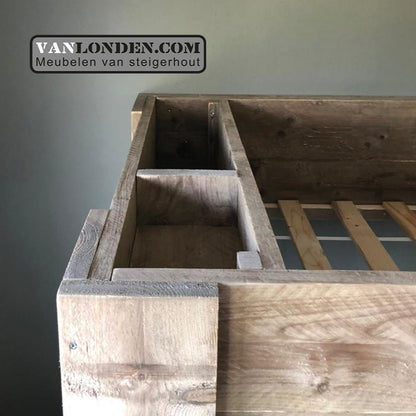 Steigerhouten hoogslaper met bureau Ronan