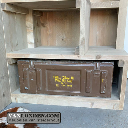 Steigerhouten hoogslaper met kast Josje