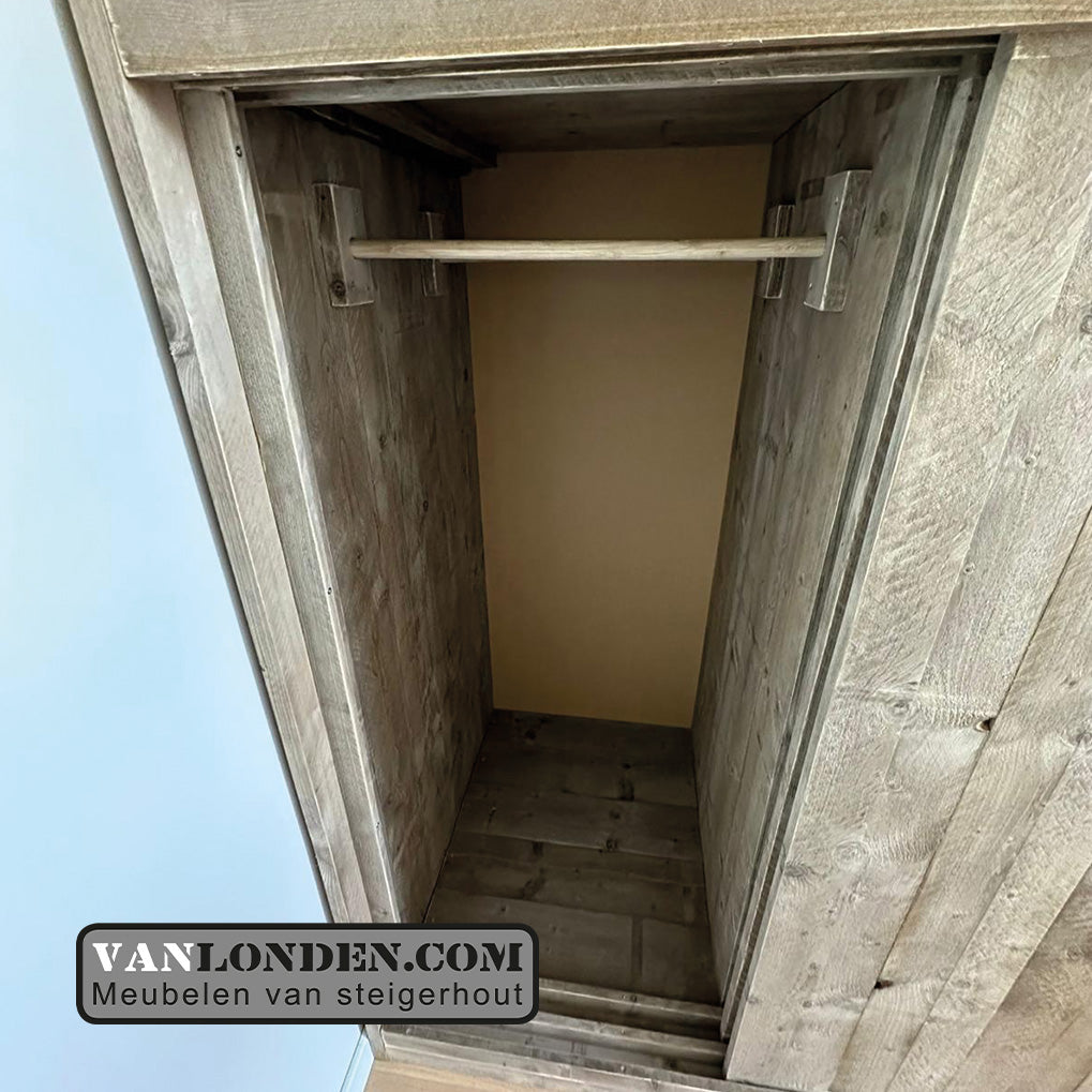 Steigerhouten hoogslaper met kast Wicky