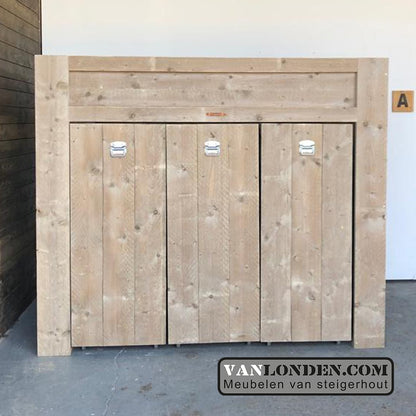 Steigerhouten hoogslaper met kasten Jake