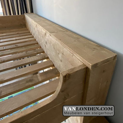 Steigerhouten hoogslaper met landkaart Fosse