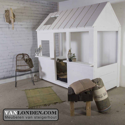 Steigerhouten huisjes-bed Isabel
