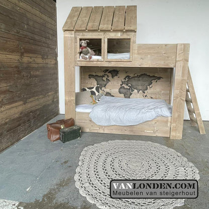 Steigerhouten huisjesbed Birgit