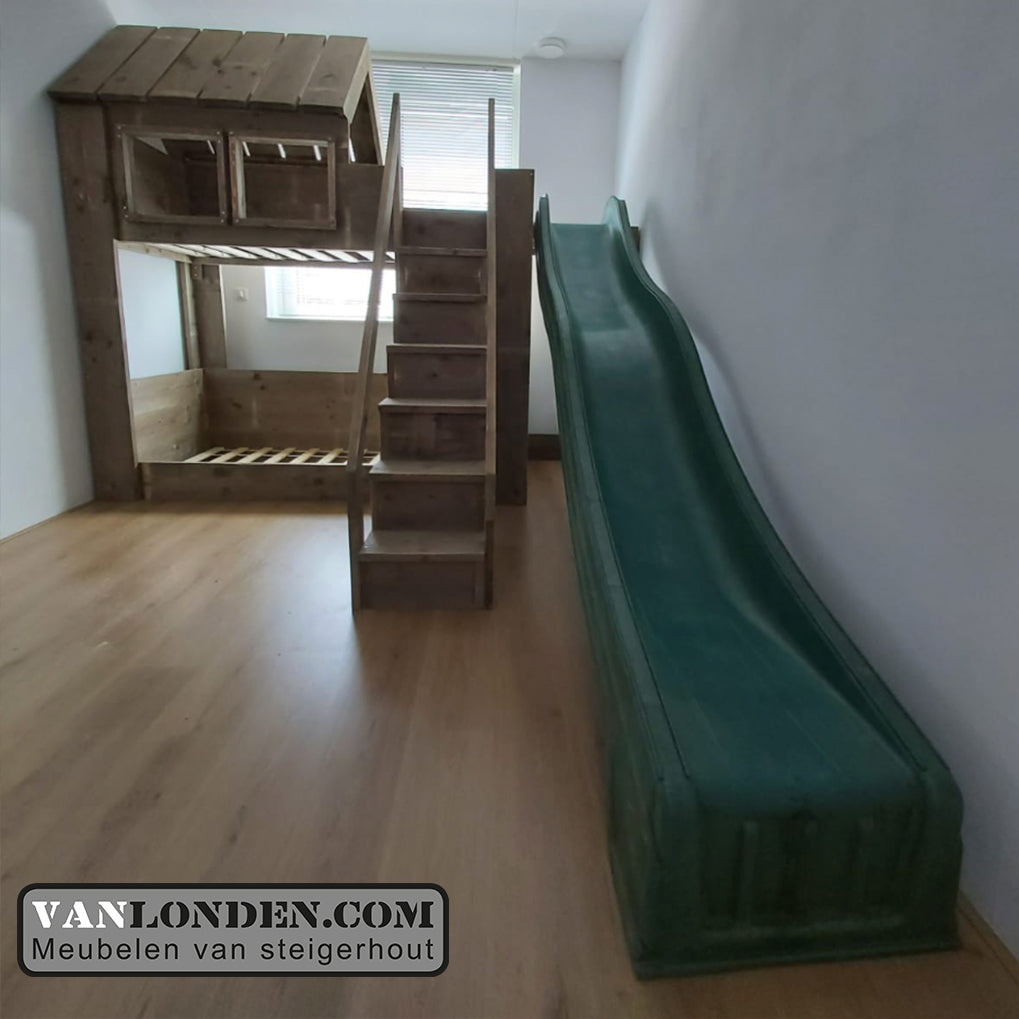 Steigerhouten huisjesbed Danae