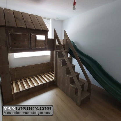 Steigerhouten huisjesbed Danae