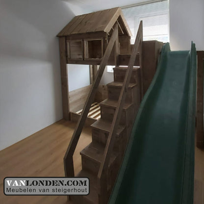 Steigerhouten huisjesbed Danae