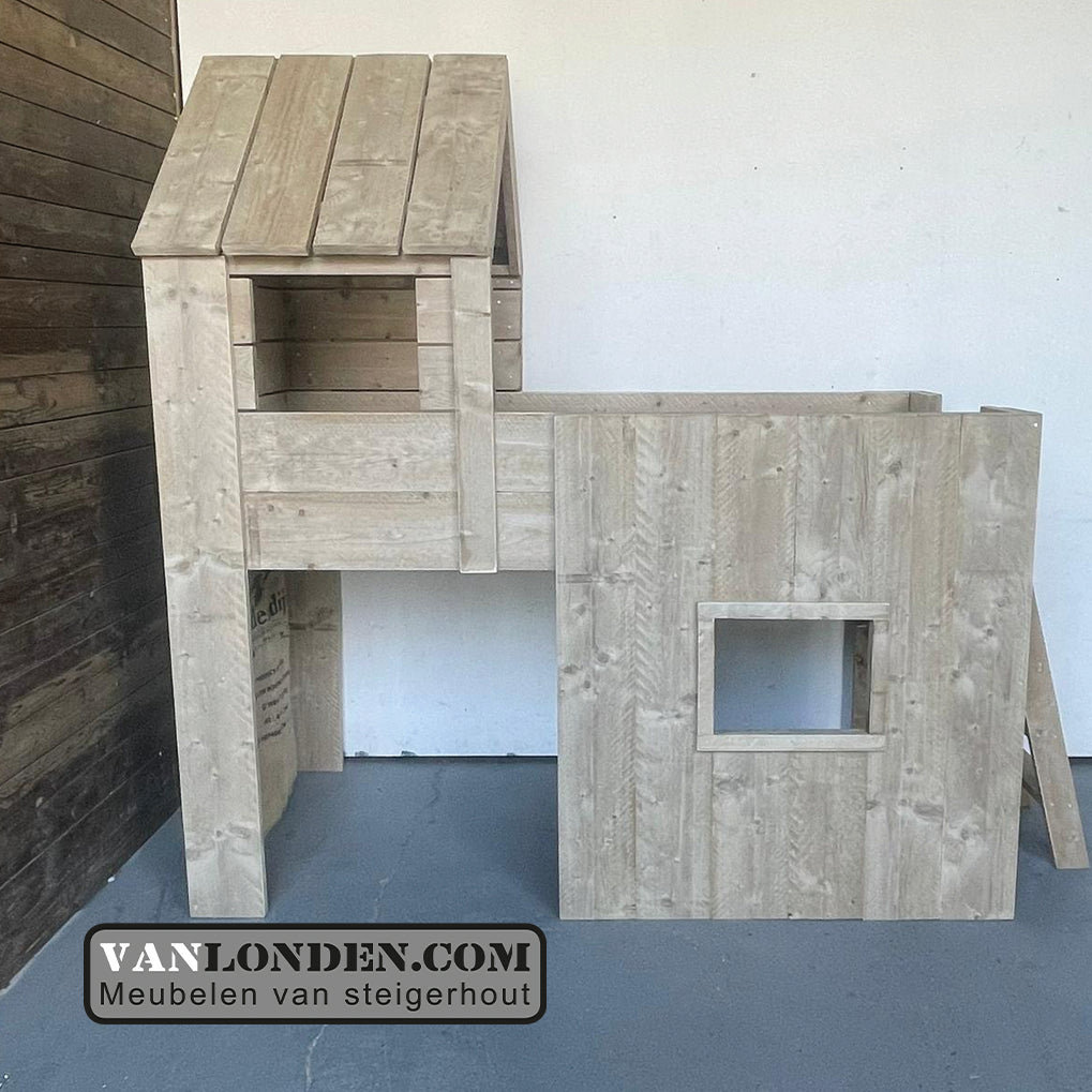 Steigerhouten huisjesbed Kaatje