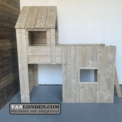 Steigerhouten huisjesbed Kaatje