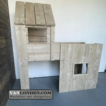 Steigerhouten huisjesbed Kaatje