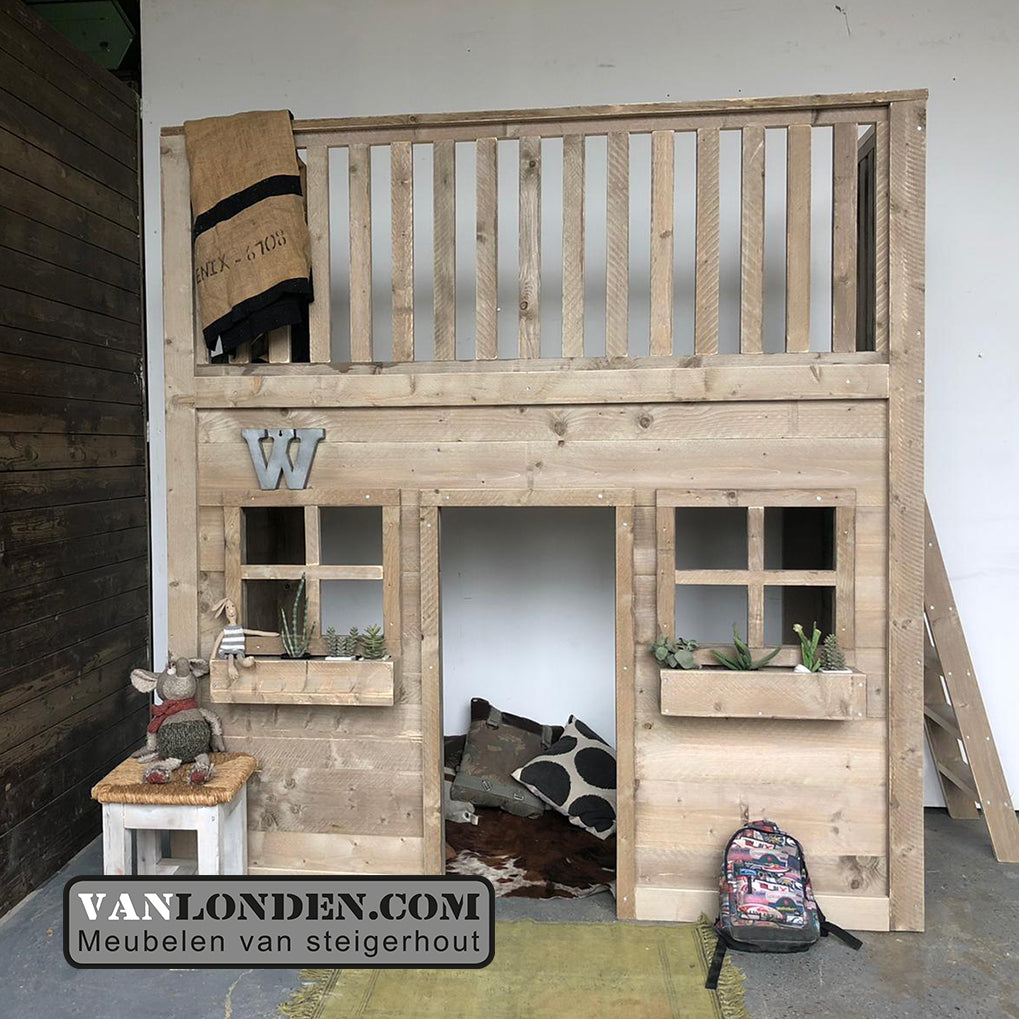 Steigerhouten huisjesbed New Orleans