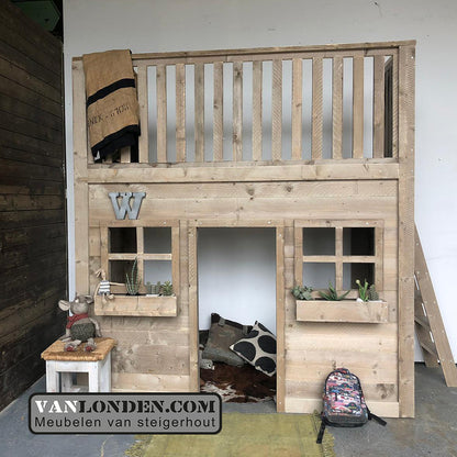 Steigerhouten huisjesbed New Orleans