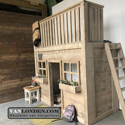 Steigerhouten huisjesbed New Orleans