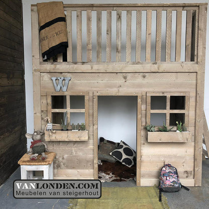 Steigerhouten huisjesbed New Orleans