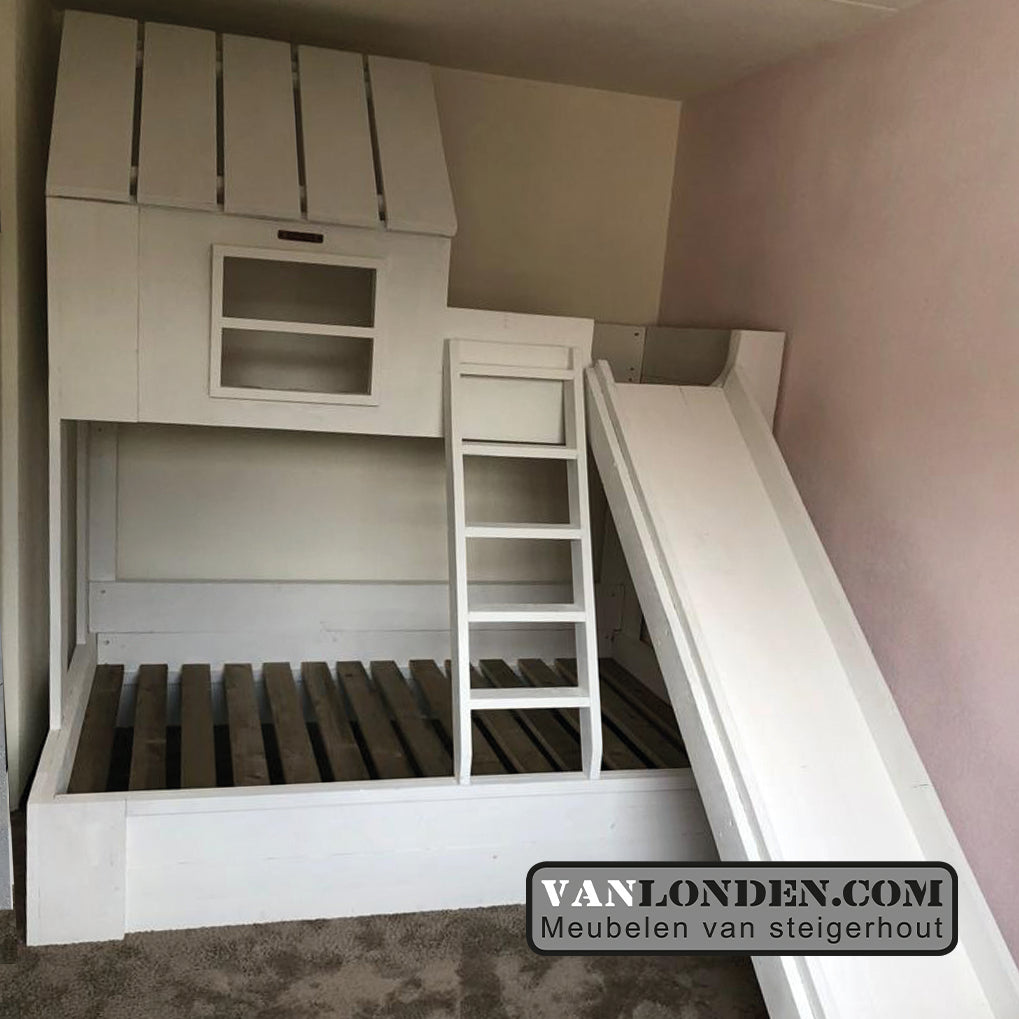 Steigerhouten huisjesbed hoogslaper Sisi