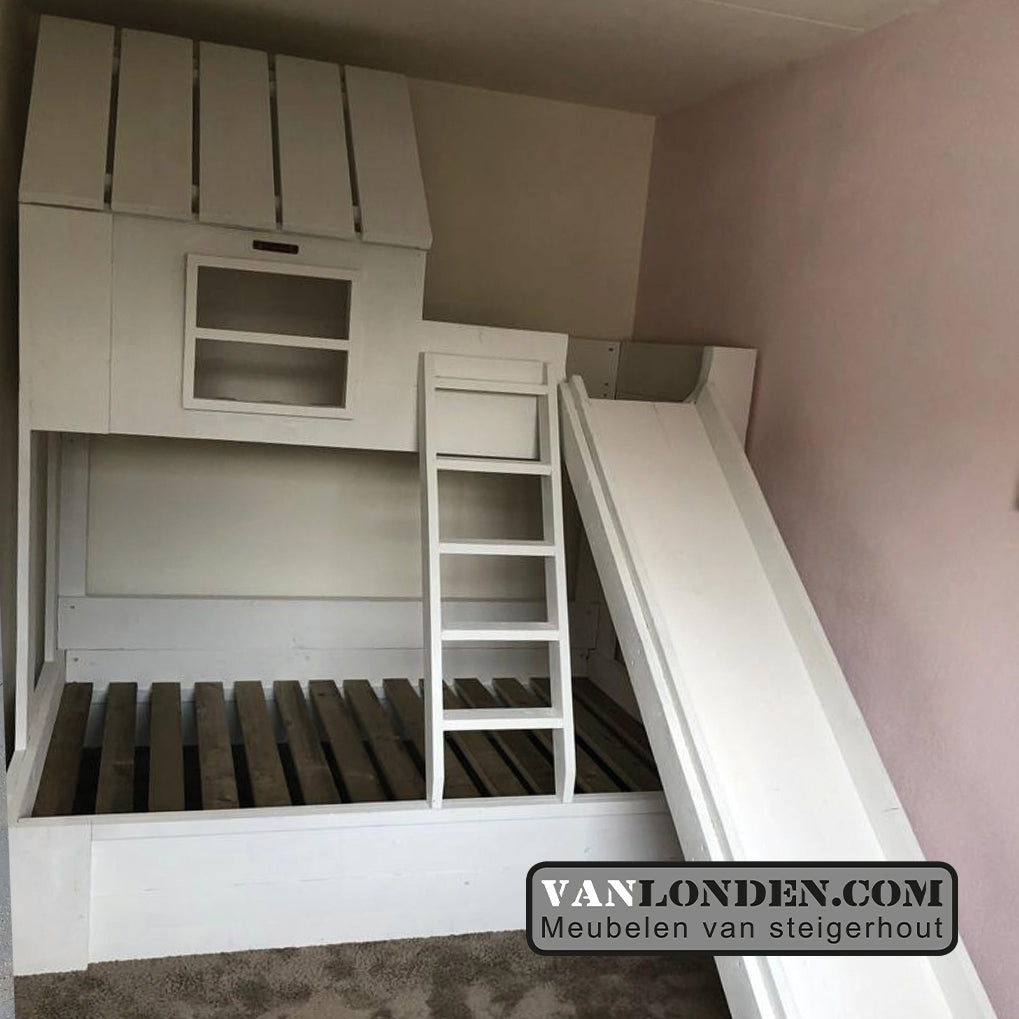 Steigerhouten huisjesbed hoogslaper Sisi