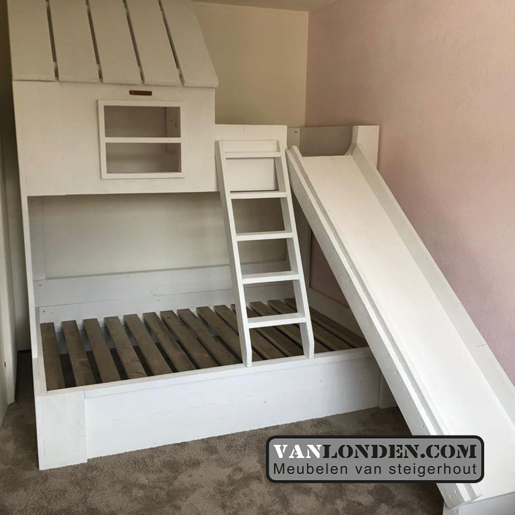 Steigerhouten huisjesbed hoogslaper Sisi