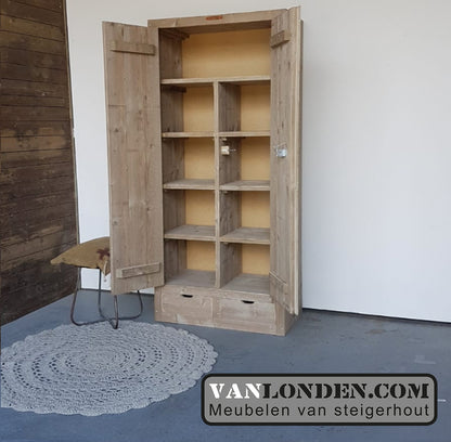 Steigerhouten kast met lades Alice
