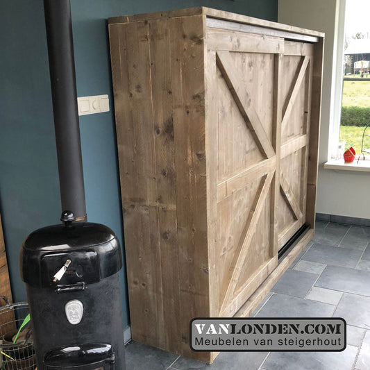 Steigerhouten kast met schuifdeuren Tally