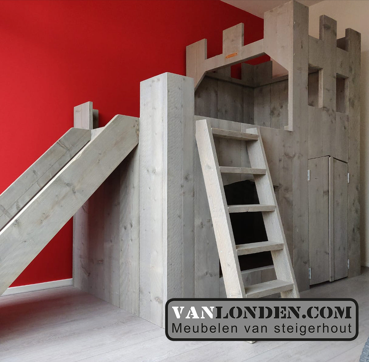 Steigerhouten kasteelbed Daniel