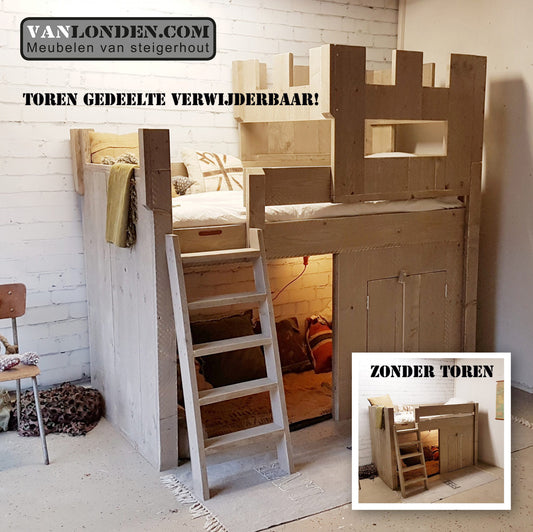 Steigerhouten kasteelbed Matthias