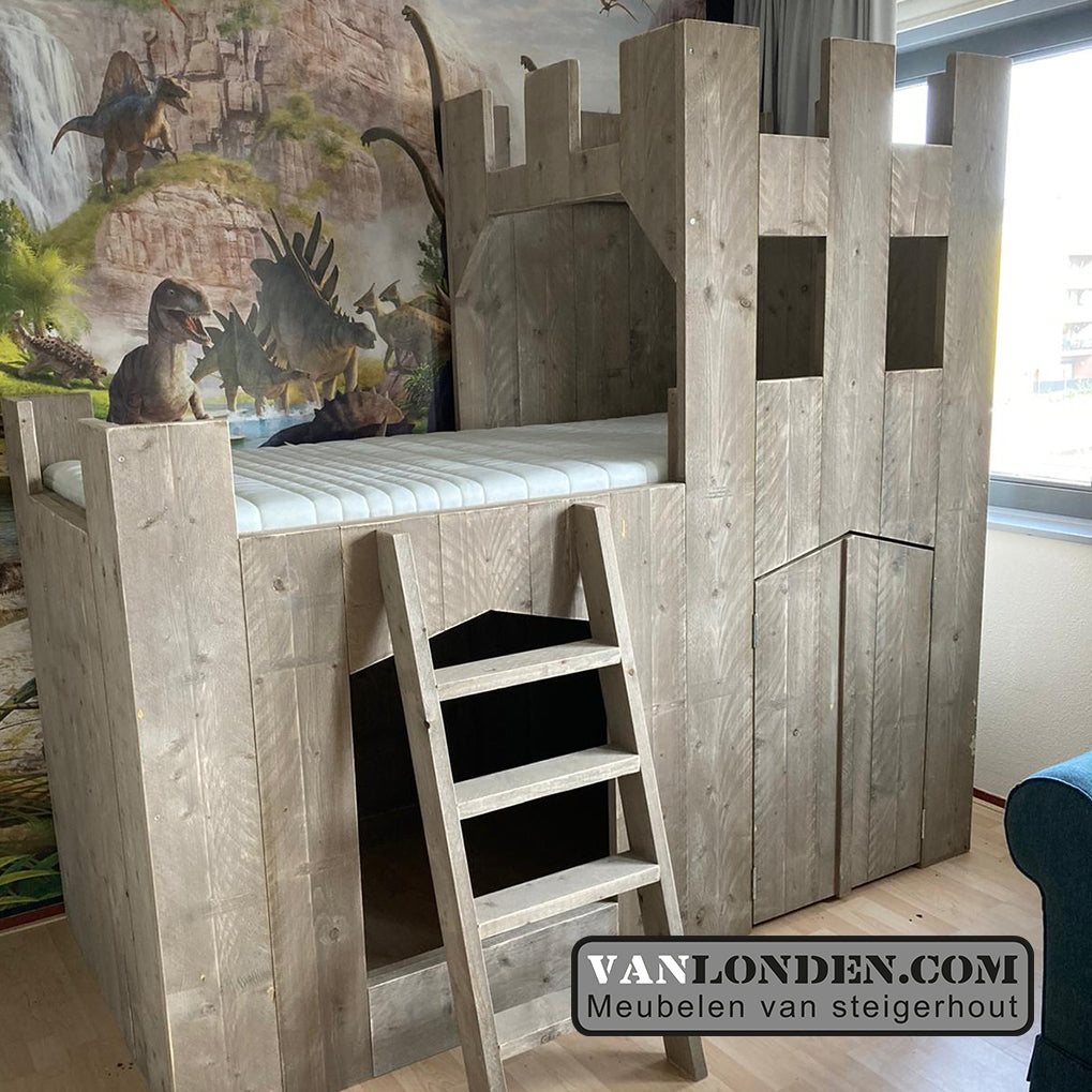 Steigerhouten kasteelbed Daniel