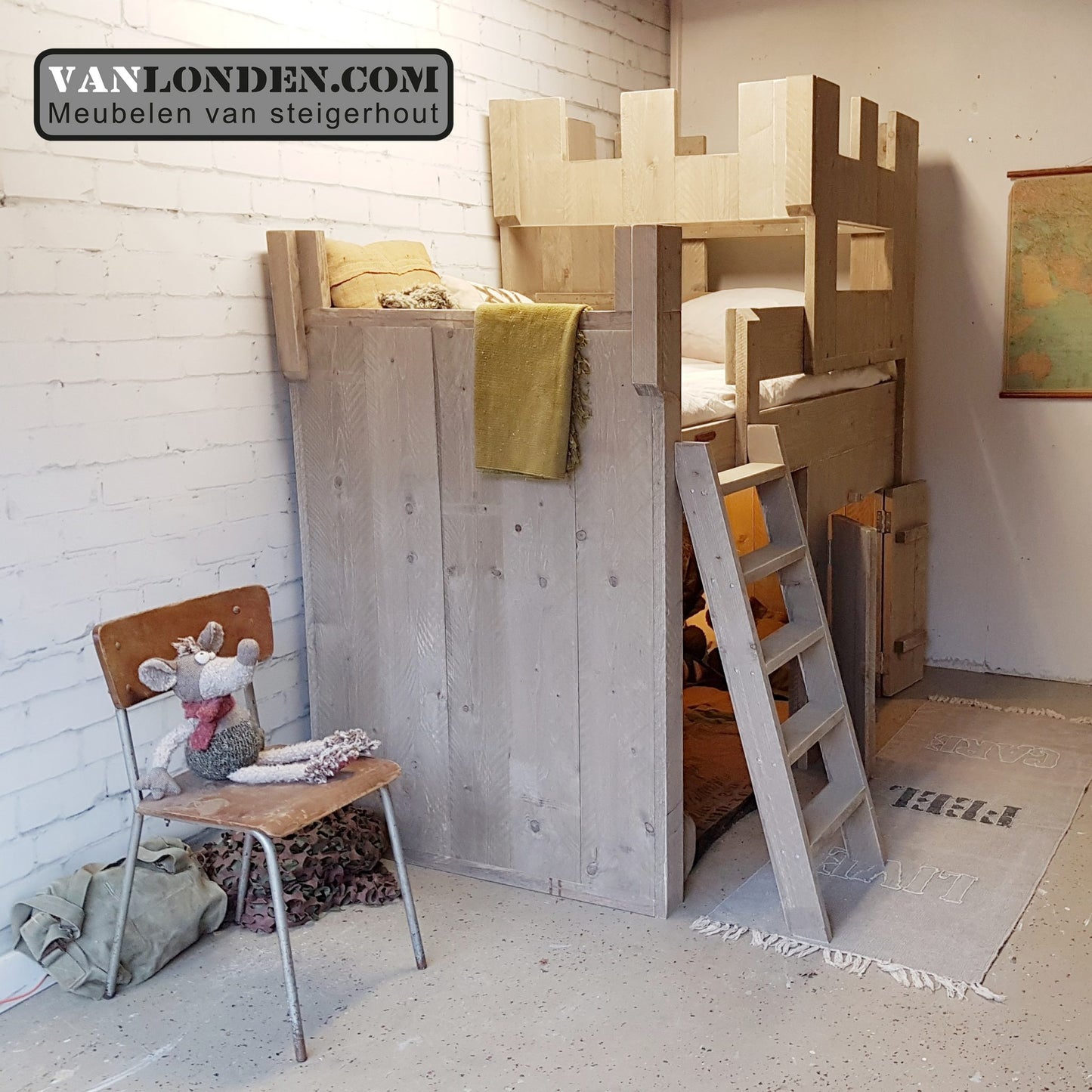 Steigerhouten kasteelbed Matthias