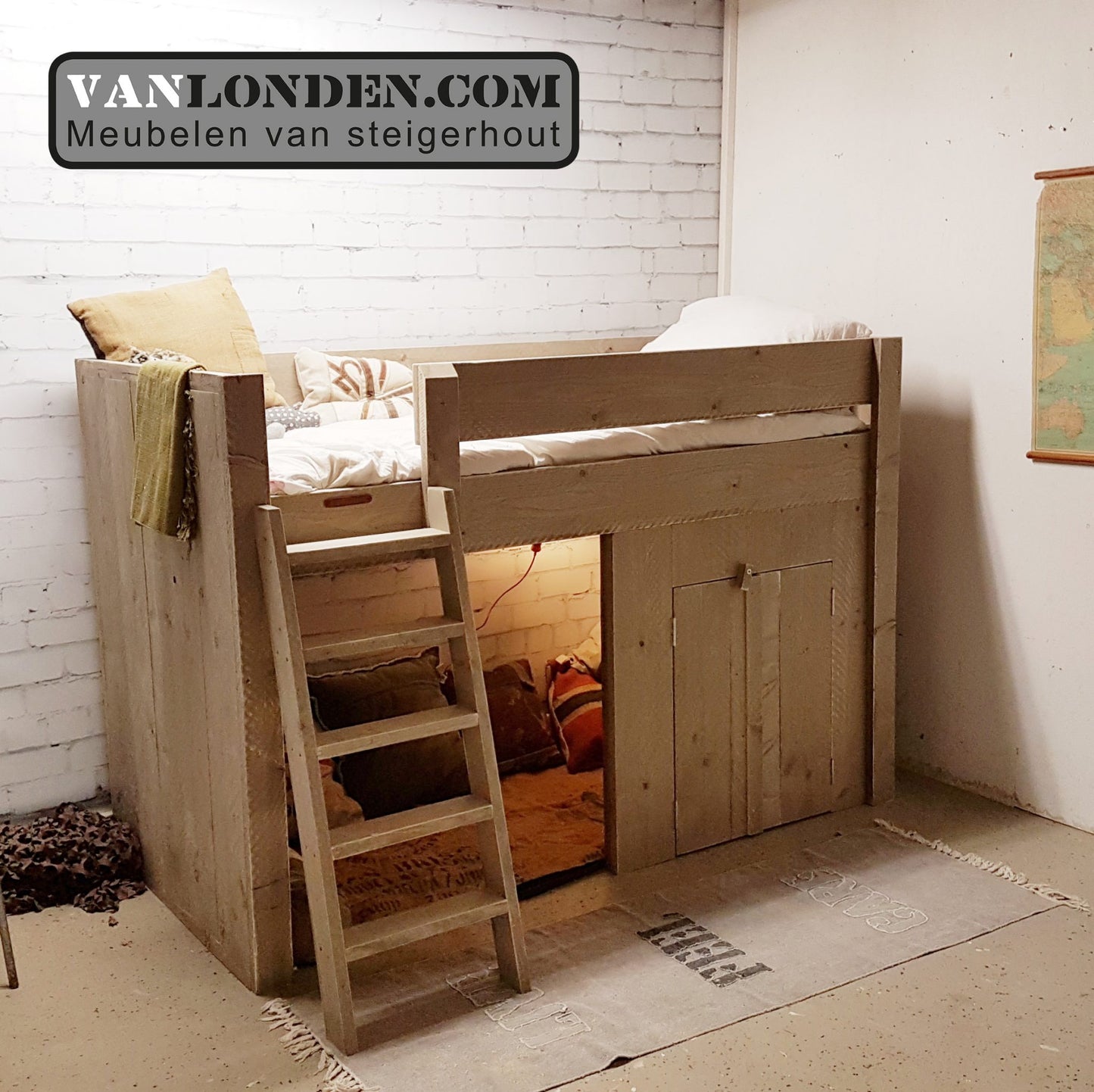 Steigerhouten kasteelbed Matthias