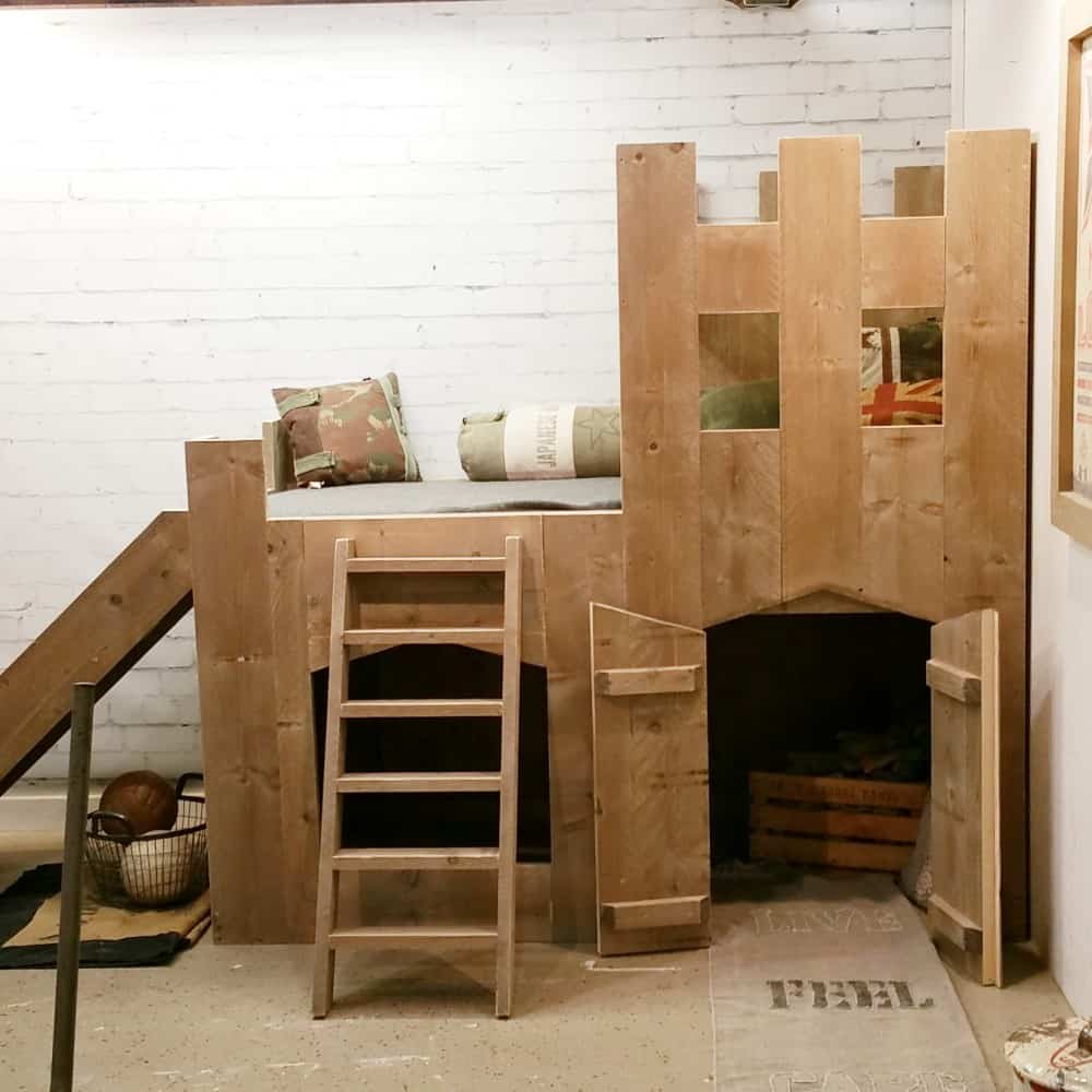 Steigerhouten kasteelbed Daniel