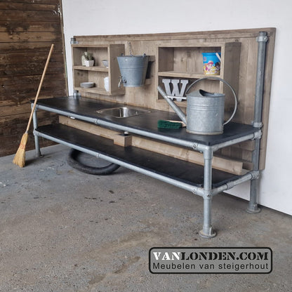 Steigerhouten kinder buitenkeuken Dex