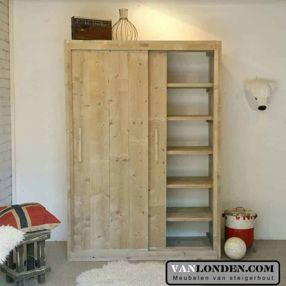 Steigerhouten kledingkast Allard