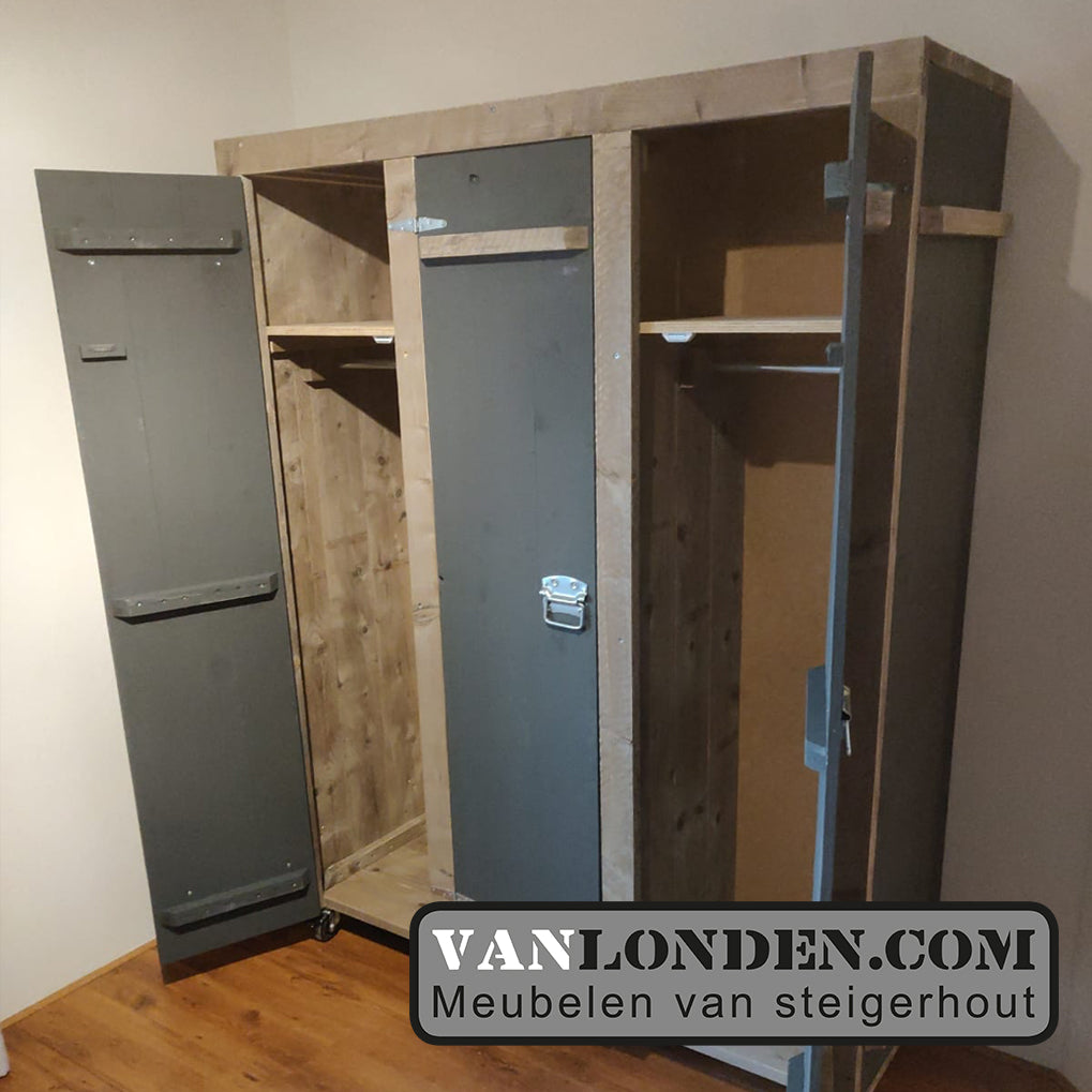 Steigerhouten kledingkast Christel