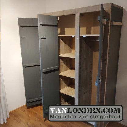 Steigerhouten kledingkast Christel
