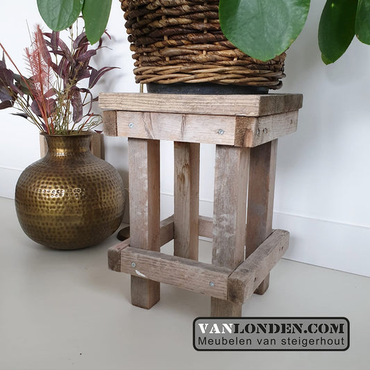 Steigerhouten krukje Fox