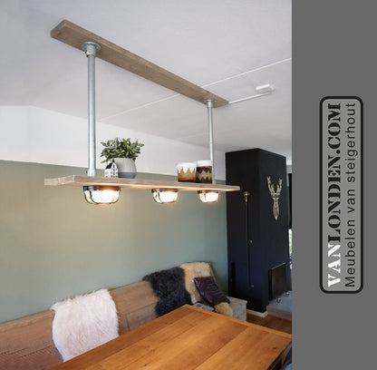 Steigerhouten hanglamp stellage Maike