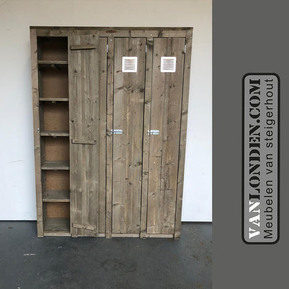 Steigerhouten lockerkast met roosters Julia