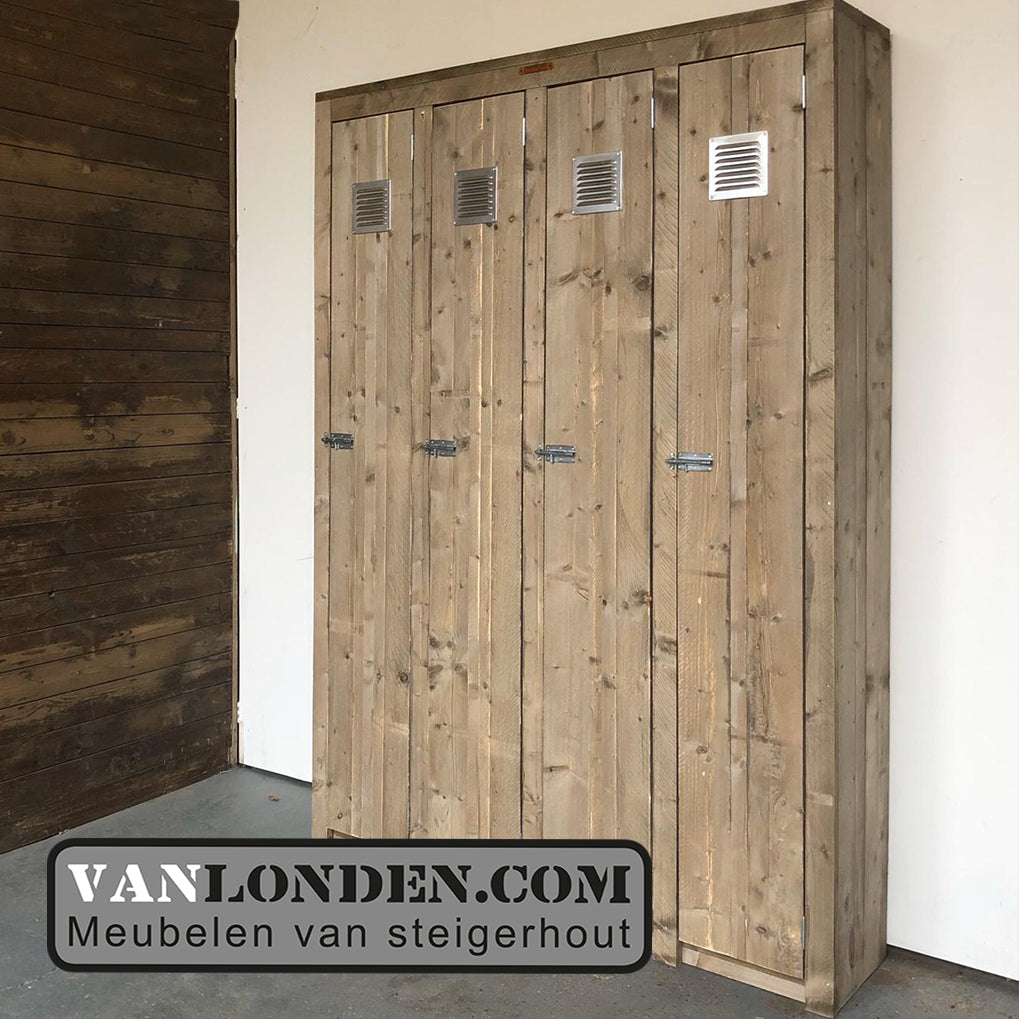 Steigerhouten lockerkast met roosters Julia