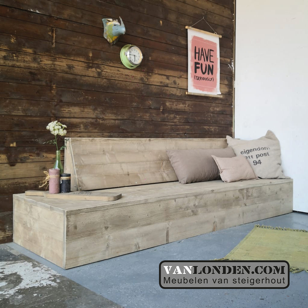 Steigerhouten loungebank Dino