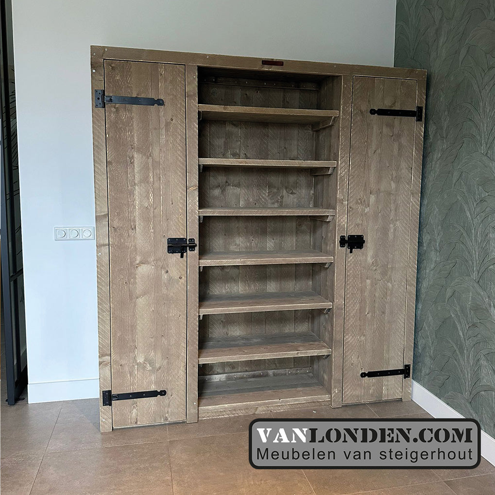 Steigerhouten opbergkast Ilena