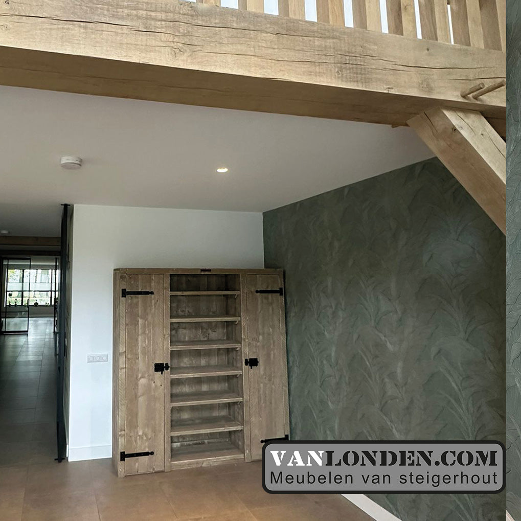 Steigerhouten opbergkast Ilena