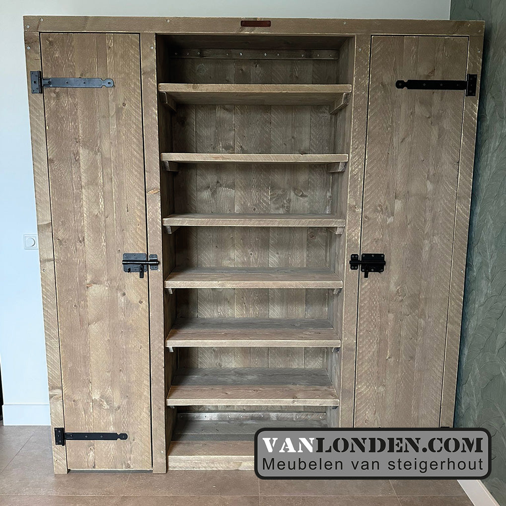 Steigerhouten opbergkast Ilena