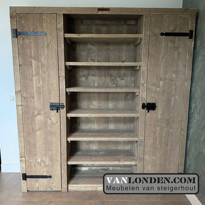 Steigerhouten opbergkast Ilena