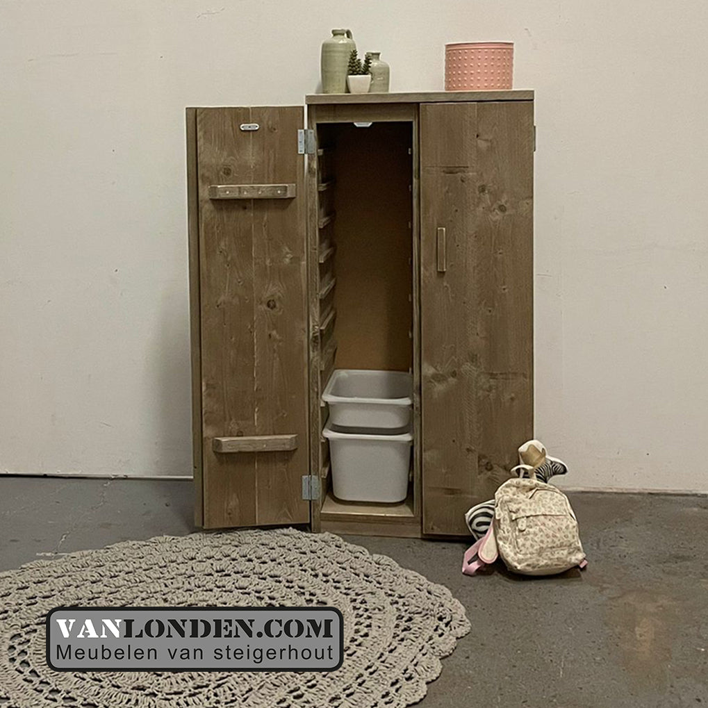 Steigerhouten opbergkast Lenie