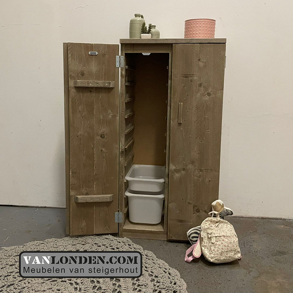 Steigerhouten opbergkast Lenie