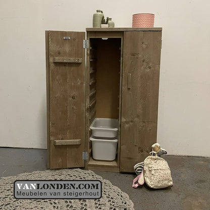 Steigerhouten opbergkast Lenie