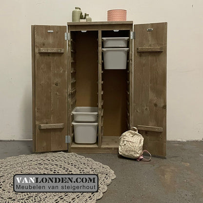 Steigerhouten opbergkast Lenie