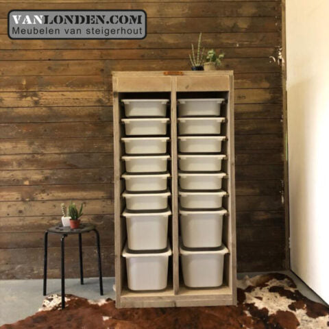 Steigerhouten opbergkast Levi