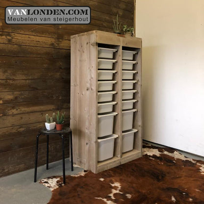 Steigerhouten opbergkast Levi