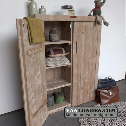 Steigerhouten opbergkast Lila